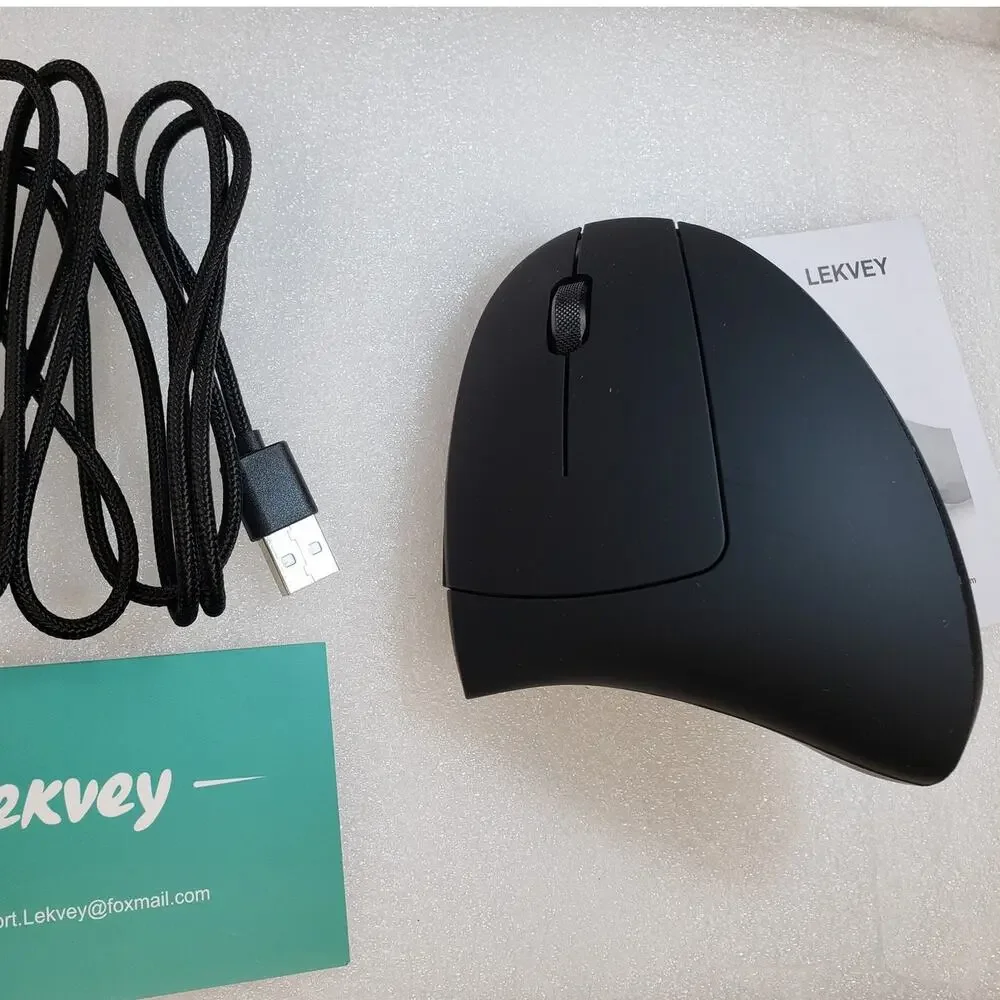 Lekvey Ergonomic Mouse, Vertical Wireless Mouse - Rechargeable 2.4GHz Optical